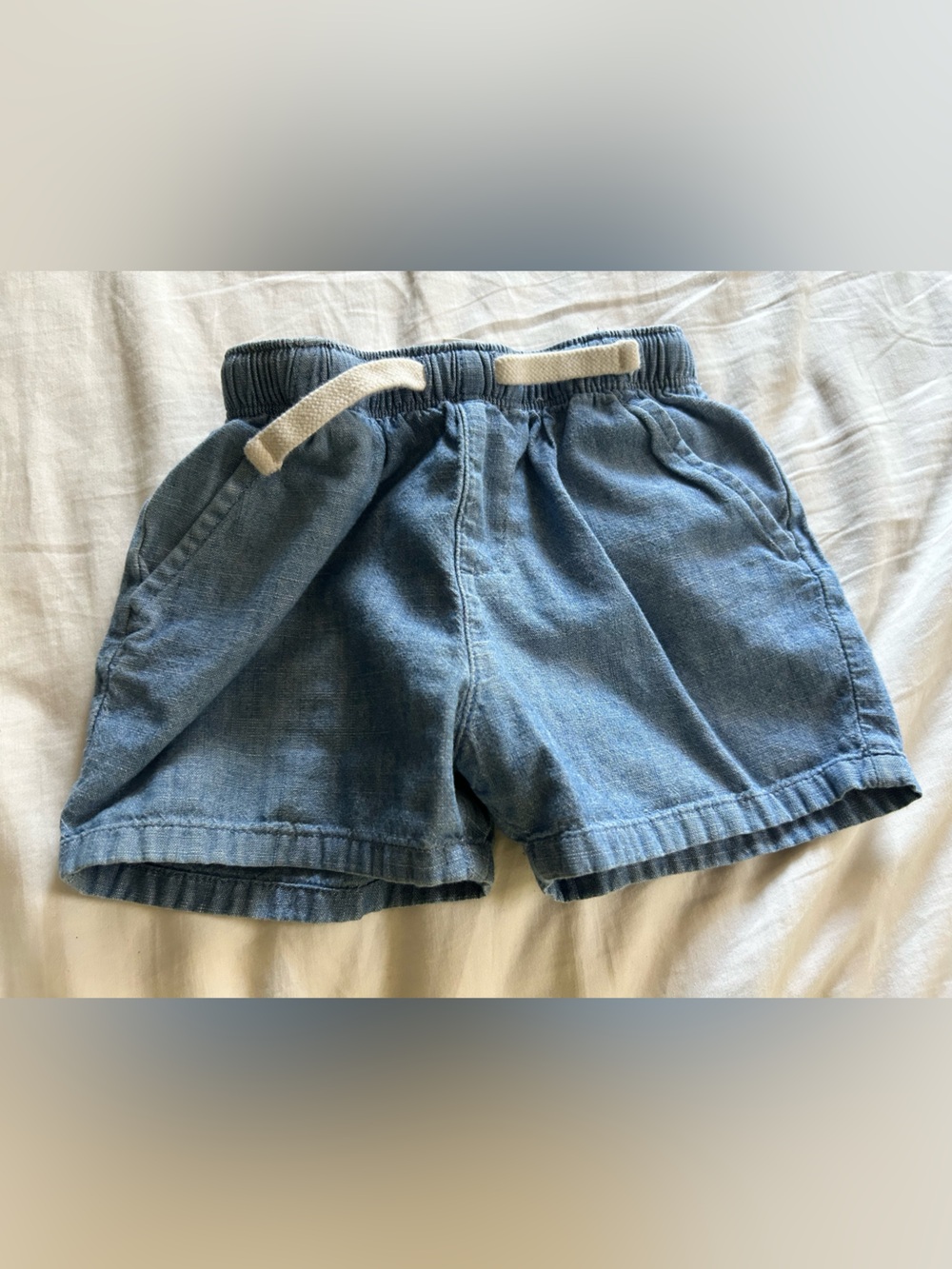 Kids Blue Denim-Style Pull-On Shorts - J Crew (18-24months)